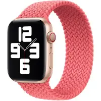 Apple Gevlochten solobandje voor de Watch | 44/45/46/49 mm - Maat 7 - Pink Punch