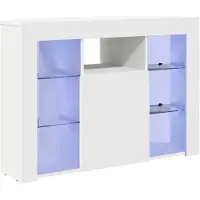 vidaXL Hoek TV-kast met LED-verlichting, 100x40x68 cm, wit, van houtvezel