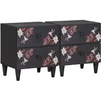 vidaXL Nachtkastje 2 st Bruin 40 x 33,5 x 46 cm Massief Mango Hout