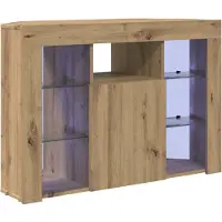 vidaXL Hoek TV-kast met LED-verlichting, 100x40x68 cm, Artisan eikenhoutfineer