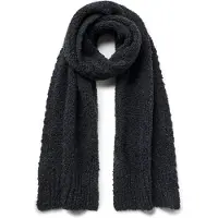 Falke Selection Bouclé sneldrogend warm wol wintersjaal unisex grijs - maat ONESIZE