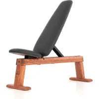Nohrd WeightBench Halterbank Clubsport, Kunstleer – Verstelbare Fitnessbank van Massief Hout – Luxe Design – Stevig & Duurzaam – Geschikt voor Halteroefeningen
