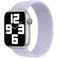 Apple Gevlochten solobandje voor de Watch | 44/45/46/49 mm - Maat 3 - Purple Fog