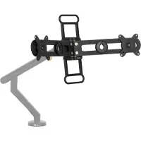 Bakker Elkuizen Bakker Elkhuizen monitorarm BE Universal Crossbar, voor 2 beeldschermen 17-35″ in hoogte verstelbaar, 360° draaibaar, zwenkbaar, kabelmanagement, zwart