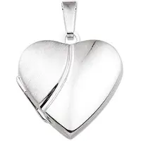 The Jewelry Collection Zilver Gerhodineerde Medaillon hart poli/mat 1330049