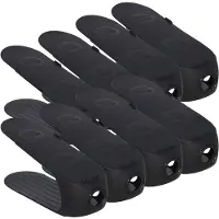 Gerimport Schoenenopbergers - 8x - voor schoenen - zwart - kunststof - ruimtebesparend - schoenenrek - 11 x 26 x 10 cm