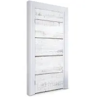 Wallfluent Deursticker - Witgekalkte planken Deurbehang Sticker - 95 x 205 cm - Romig Deurbehang - Moderne Deur Sticker - Imitatietextuur Deurposter - Deursticker voor de Keuken - Deur plakfolie
