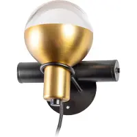 Expo ETH Drop tafellamp/wandlamp 1xGU10 zwart/mat messing