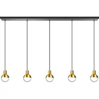Expo ETH Drop hanglamp 5xGU10 zwart/mat messing