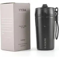 Dutch'd - Premium Thermosbeker - Zwart - 500ML - RVS - Koffiebeker To Go - Theebeker - Travel Mug - VYRA