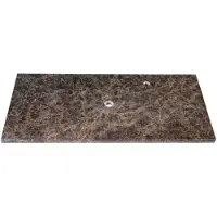 Saniclass Noche Topblad - 80x46cm - 1 kraangat - 1 sifon-uitsparing - gemeleerd natuursteen - Dark Emperador