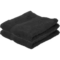 Jassz badkamer handdoeken - 2x - zwart - 50 x 100 cm - huishoud textiel - 420 gram - 100% katoen - badhanddoeken