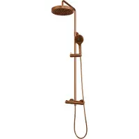 Brauer Stripe Opbouw Regendoucheset - 3-standen Handdouche - Geborsteld Koper PVD - Messing - Kranen, Douchekranen, Douchesets, Opbouw Douchesets, - Kranen, Douchekranen, Douchesets, Opbouw