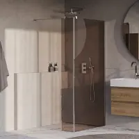 Brauer Oblivion inloopdouche brons glas 90x200 met zijwand 30 incl. glascoating chroom