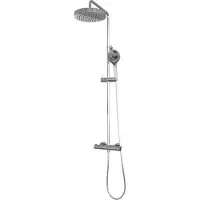Brauer Stripe Opbouw Regendoucheset - 3-standen Handdouche - Chroom - Messing - Kranen, Douchekranen, Douchesets, Opbouw Douchesets, Stortdouches - Kranen, Douchekranen, Douchesets, Opbouw