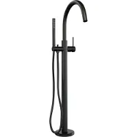 Brauer Stripe vrijstaande badmengkraan SET 01 met staaf handdouche en doucheslang mat zwart