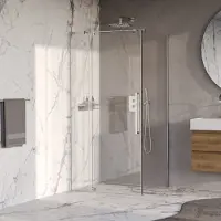 Brauer Stellar douchecabine met draaideur helder glas 100x100x200 omkeerbaar incl. glascoating chroom