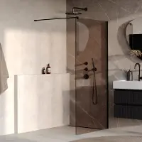 Brauer Oblivion inloopdouche brons glas 90x200 incl. glascoating mat zwart