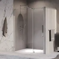 Brauer stellar nisdeur 2-delig draaiend helder glas 140x200 omkeerbaar incl. Glascoating chroom