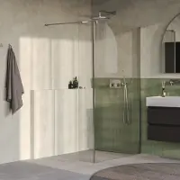Brauer Oblivion Inloopdouche - 120x200cm Met Zijwand 40cm - Geborsteld RVS PVD - Gehard Glas - Douche, Douchewanden, Inloopdouche, Vaste Wand Met Zijwand - 8720359396020