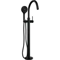 Brauer Stripe Vrijstaande Badmengkraan - 3-standen Handdouche - Mat Zwart - Messing - Kranen, Badkranen, Vrijstaande Badkranen - 8720724563743