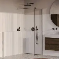 Brauer Oblivion inloopdouche helder glas 50x200 incl. glascoating PVD gunmetal geborsteld