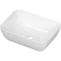 Ink Enzo Opzetwastafel Rechthoekig 46x32cm Keramiek - Glans Wit - 8718835165390 - Wastafels, Opzetwastafels