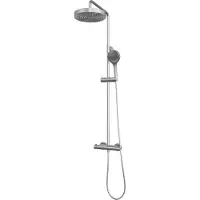 Brauer Stripe Opbouw Regendoucheset - 3-standen Handdouche - Geborsteld RVS PVD - Messing - Kranen, Douchekranen, Douchesets, Opbouw Douchesets, - Kranen, Douchekranen, Douchesets, Opbouw douchesets,