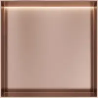 Hotbath &MORE Inbouwnis 30x30x10cm frameless + LED Geborsteld Koper PVD