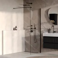 Brauer Oblivion inloopdouche helder glas 70x200 incl. glascoating mat zwart