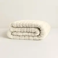 Y-NOT - Teddy Dekbed Zonder Overtrek 240x220 - Chunky Rib - All Season - Zacht & Wasbaar - Pearl White