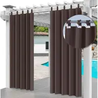 Ferocity - Buitengordijnen - 220 x 155 cm - 1 Paneel - Terras Pergola Balkon Paviljoen Overkapping - Outdoor Gordijnen - Waterdicht - UV-bestendig - Privacy - Polyester - Bruin