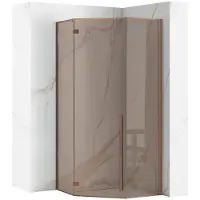 REA Diamond 90 X 90 - Douchecabine + Douchebak - Geborsteld Koper - 90X90X195Cm