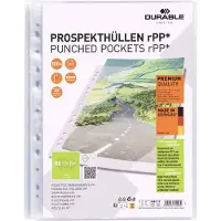 Durable geperforeerde hoesjes transparant A4 11-gaats 80 micron (100 stuks)