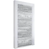 Wallfluent Deursticker - Houten vloer Deurfolie - 95 x 205 cm - Grijs Deur plakfolie - Moderne Deur Sticker - Imitatietextuur Deurbehang Sticker - Deursticker voor de Keuken - Deur Sticker