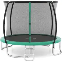 Costway Ø 305 cm trampoline met ladder, tuintrampoline rond met veiligheidsnet, randafdekking en metalen frame, kindertrampoline, complete set voor kinderen en volwassenen