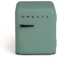 Create - Koelkast in retrostijl - Sage - Handvat Zwart - FRIDGE RETRO 48L