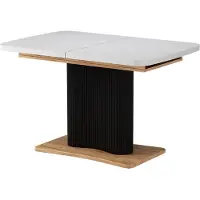 Vicco Eettafel Fenaro, Wit/Goudkleurig Eiken, 120-160 x 80 cm Uitschuifbaar