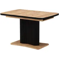 Vicco Eettafel Fenaro, Zwart/Eiken, 120-160 x 80 cm Uitschuifbaar