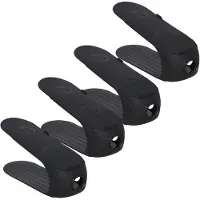 Gerimport Schoenenopbergers - 4x - voor schoenen - zwart - kunststof - ruimtebesparend - schoenenrek - 11 x 26 x 10 cm