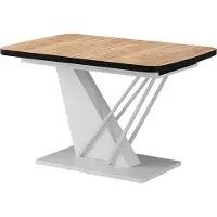 Vicco Eettafel Fenaro Goudkleurig Eiken/Wit 120-160 x 80 cm uitschuifbaar, Model 58017