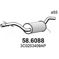 ASSO 58.6088 Uitlaat middendemper