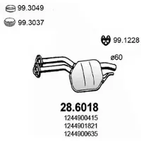 ASSO 28.6018 Uitlaat middendemper