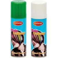 Goodmark Carnaval verkleed haarverf - haarspray - kleuren wit en groen - 125 ml per flacon - verven
