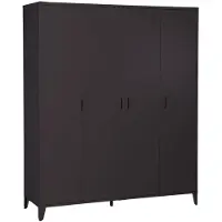 Sweeek Industriële metalen kledingkast hangruimte en planken 4 deuren 150cm Zwart