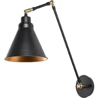 Opviq Wandlamp Berceste 7956, dimbaar, zwart, Woon-/ Eetkamer, metaal, wandlamp
