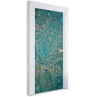 Wallfluent Deursticker - Etherische patronen Deur plakfolie - 95 x 205 cm - Blauw Deurbehang Sticker - Moderne Deur Sticker - Abstractie Deurbehang - Deursticker voor de Woonkamer - Deurfolie