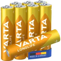 Varta 04103 - AAA Alkaline Wegwerpbatterij 1,5 V - Geel (8 stuks)