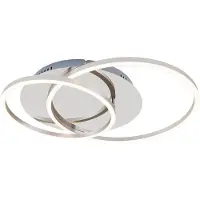 Briloner LED-plafondlamp Frame, dimbaar, chroom / zilver, Woon-/ Eetkamer, metaal, Modern, LED plafondlamp