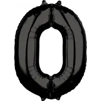 My Dream Day Folieballon cijfer zwart 86cm | 0 (zwart)